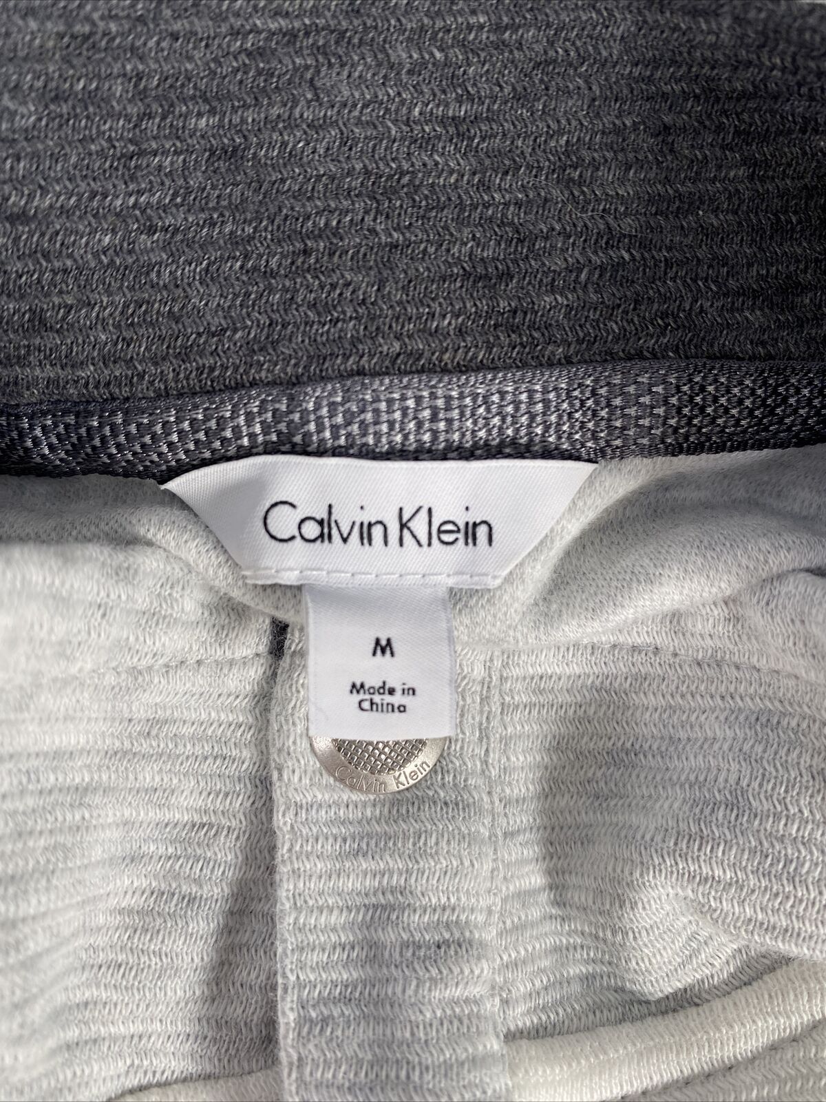 Calvin Klein Men's White Long Sleeve 1/4 Button Pullover Sweater Sz M