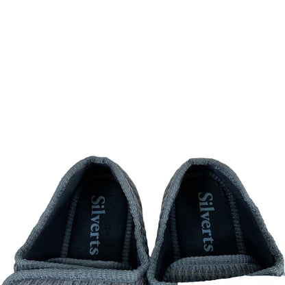 Silverts Men's Blue/Gray SV55105 Fabric Slippers - 8