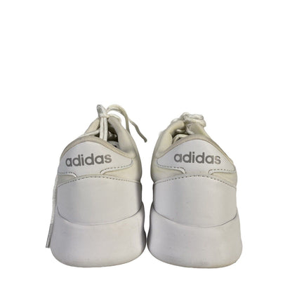 Adidas Women's White Cloadfoam Lace Up QT Racer Comfort Sneakers - 9