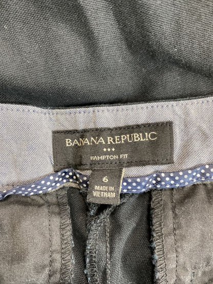 Banana Republic Pantalones de vestir rectos y recortados de corte Hampton para mujer, color negro, 6