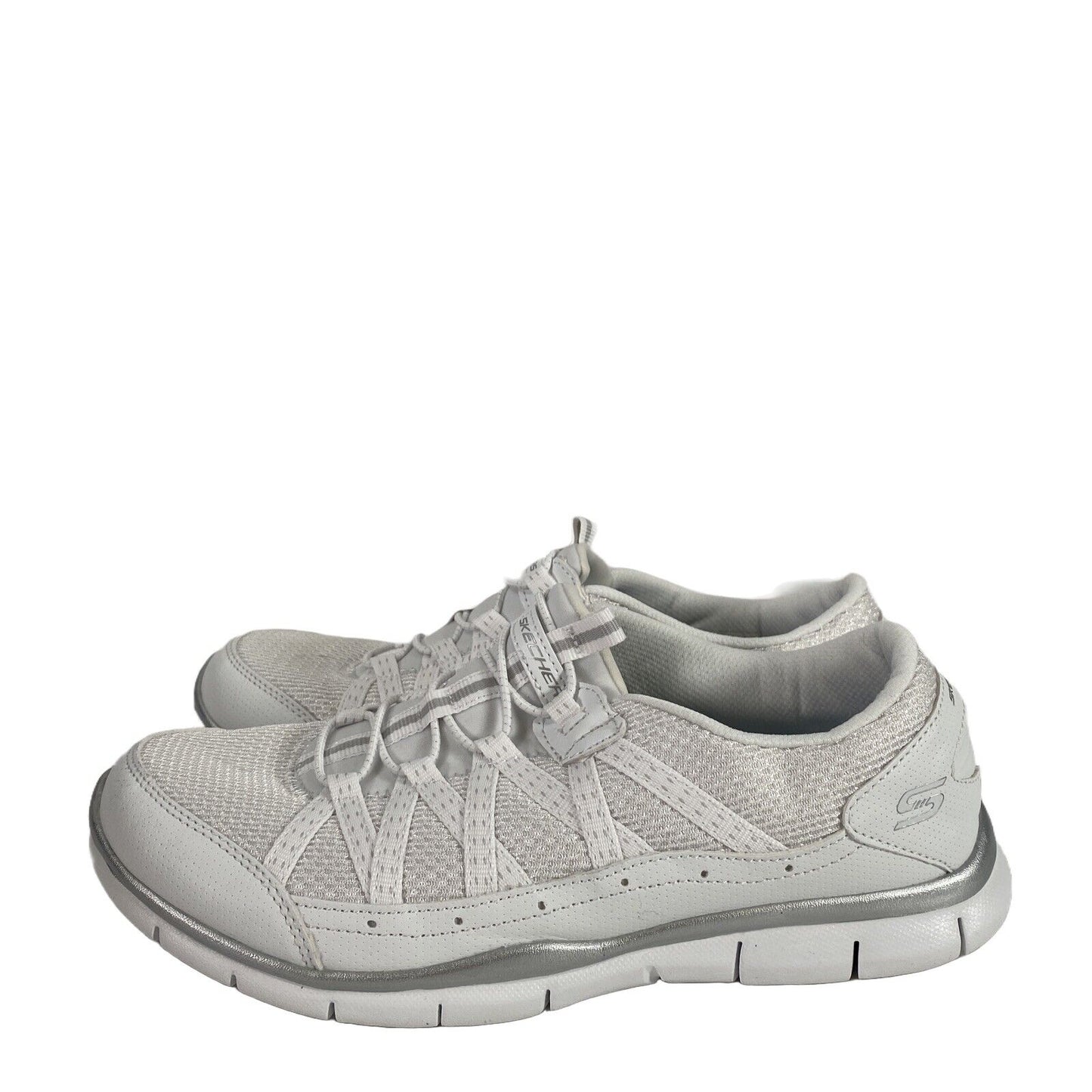 Skechers Women's White Air-Cooled Gratis Slip On Sneakers - 8.5