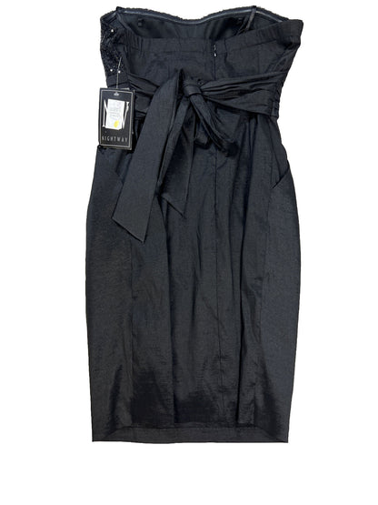 NEW Nightway Women's Black Sequin Strapless Dress - M