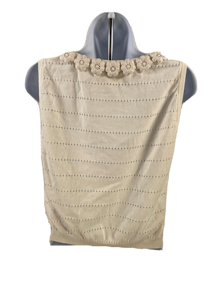 Moschino Boutique Women's White Sleeveless Knit Tank Top - 10 US