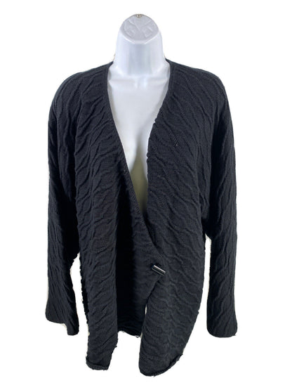 Chris Triola Women's Black Cotton Long Sleeve Cardigan Sweater - S