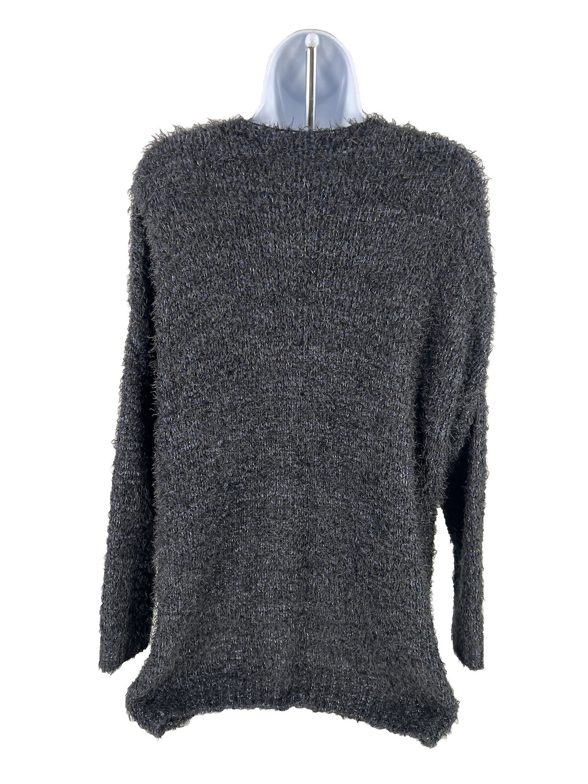 Max Studio Women's Dark Blue Knit Fuzzy Cardigan Sweater - M