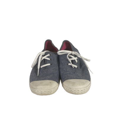 Toms Niñas Juventud Tela Azul Zuma K Low Top Zapatillas Zapatos - 4