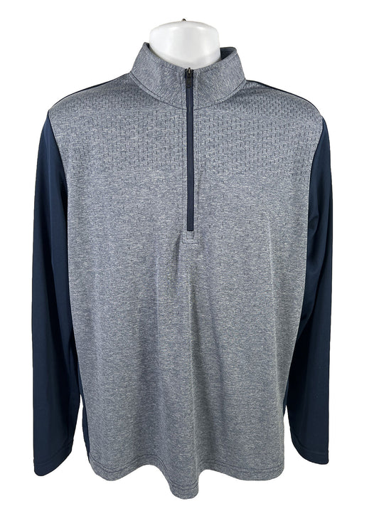 Adidas Men's Blue Long Sleeve 1/4 Zip Athletic Shirt - M