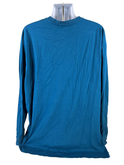 Camisa Henley de manga larga azul de Red Head para hombre - 3XL alto