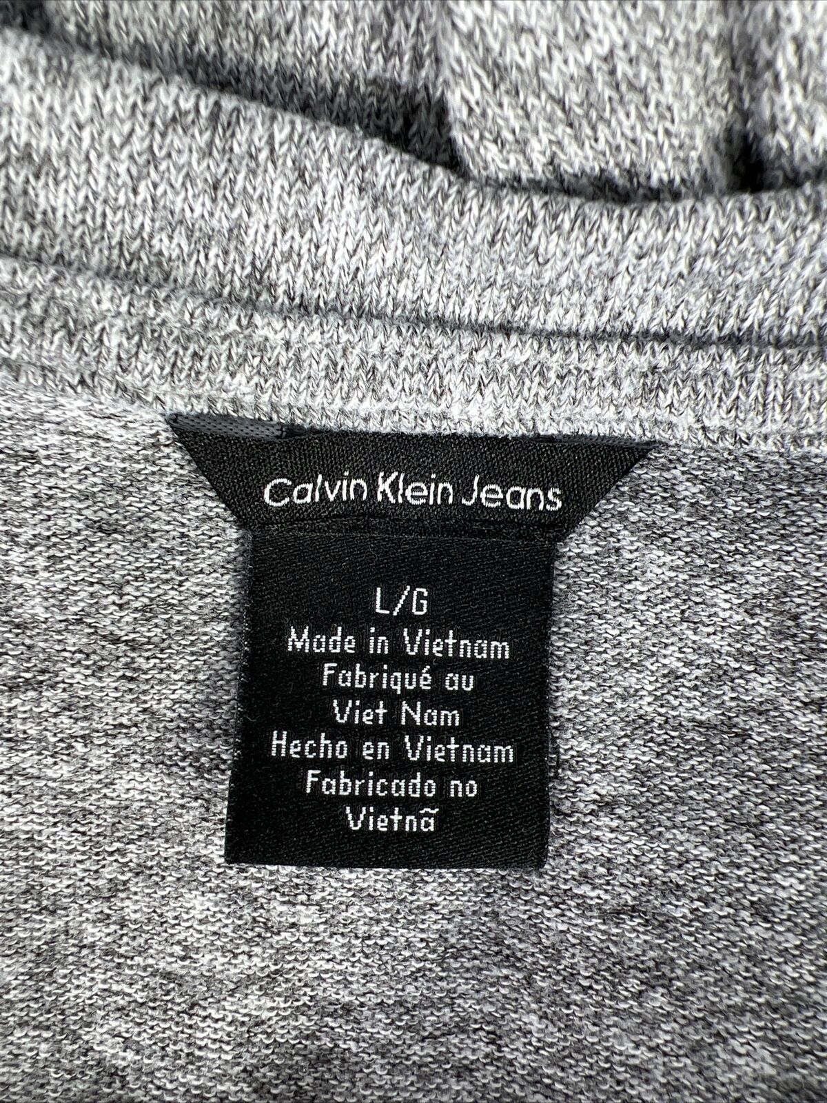 Calvin Klein Women's Gray 3/4 Sleeve Knit Sweater - L