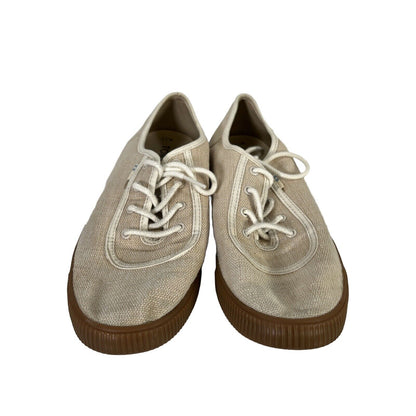 Toms Zapatillas casuales con cordones de tela beige/tostado para mujer - 7.5