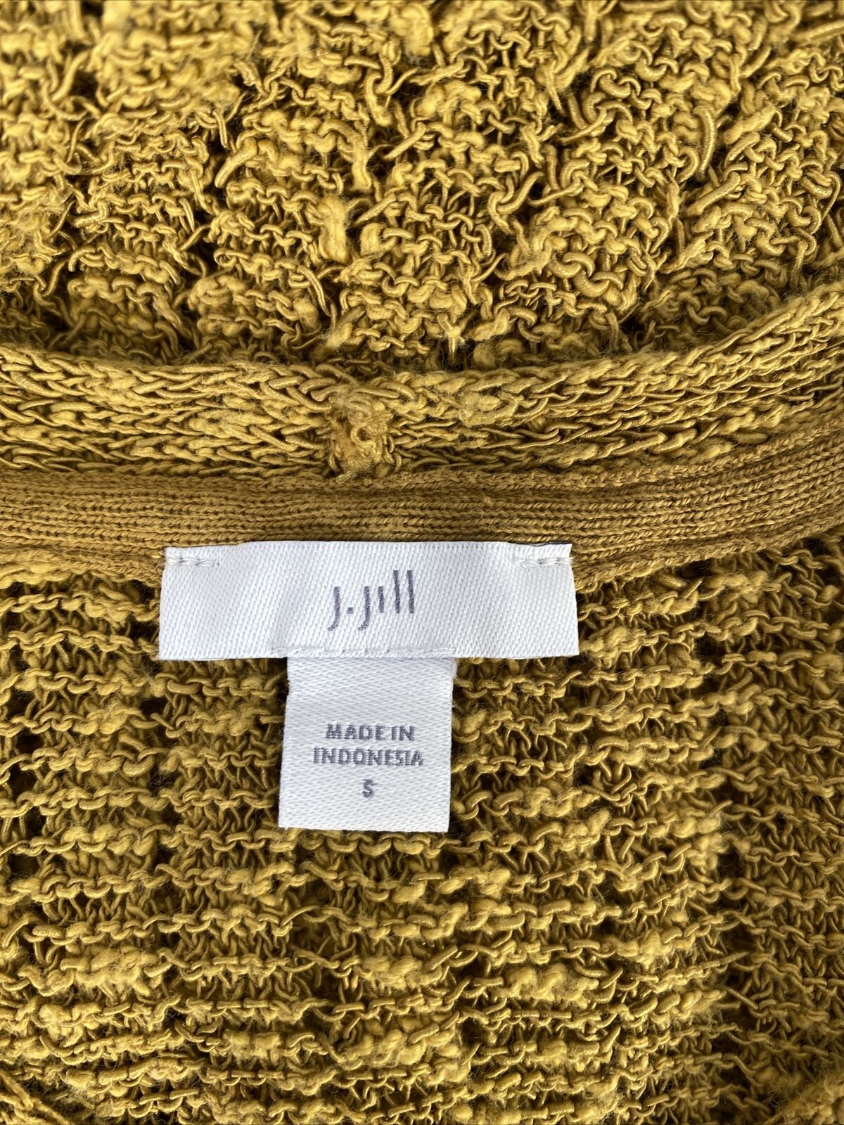 J. Jill Women's Green 3/4 Sleeve V-Neck Wide Knit Sweater - S