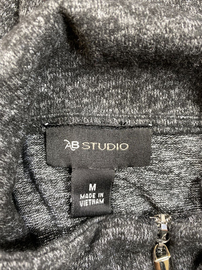 NUEVO Ab Studio Vestido tipo suéter negro de manga larga con cremallera de 1/4 para mujer - M
