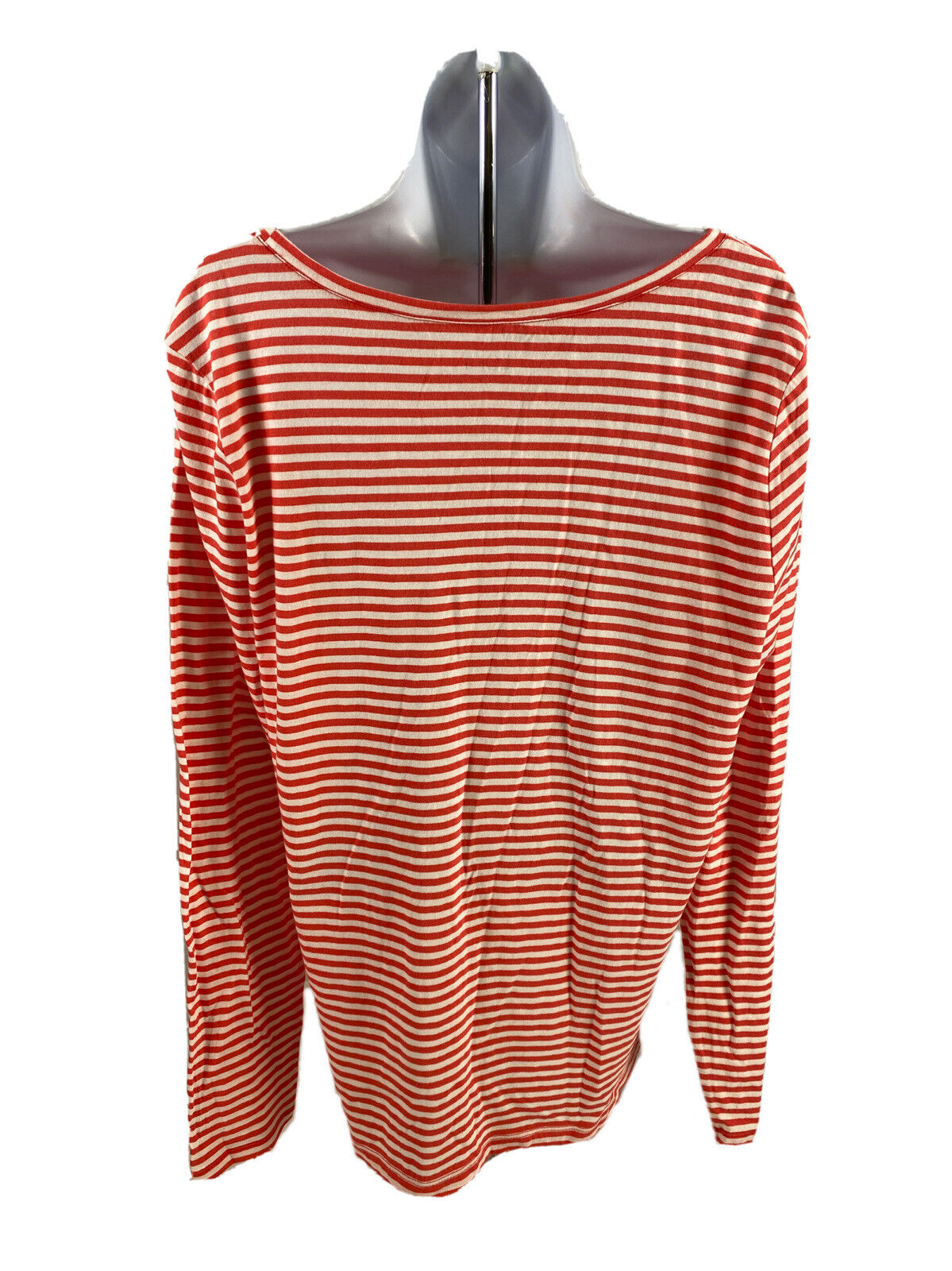 NEW Ann Taylor LOFT Women's Red/White Striped Long Sleeve T-Shirt - XL