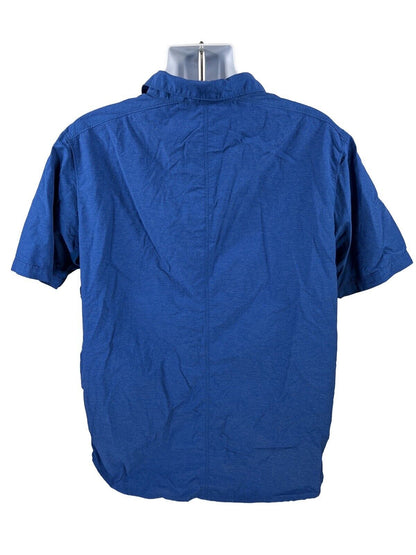 Columbia Camisa Omni Shade azul con botones a presión para hombre - XXL