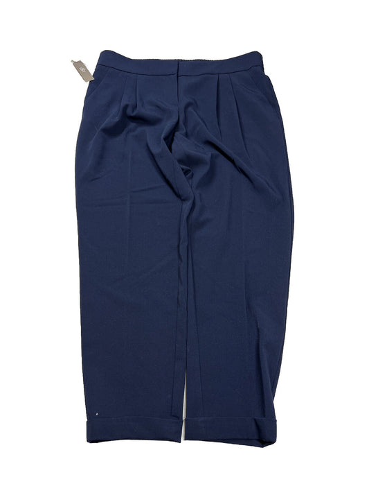 NEW LOFT Pantalones de vestir tobilleros Marisa con cintura elástica azul para mujer - 8