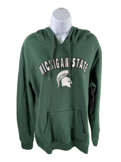 NEW Colosseum Women's Green Michigan State Spartans Pullover Hoodie - L