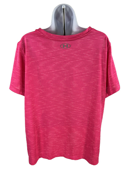 Under Armour Camiseta deportiva de corte holgado a rayas rosas para mujer - Plus 1X