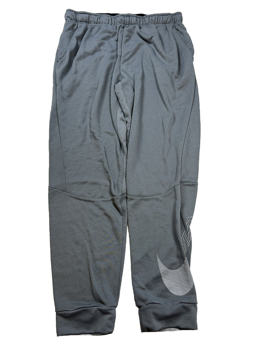 Nike Men's Gray Tapered Logo Leg Drawstring Sweatpants - L