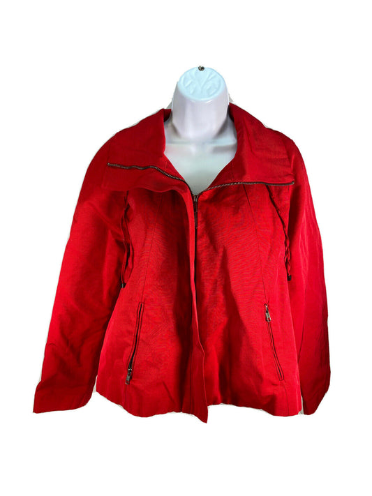 Chico's Women's Red Full Zip Spring Basic Jacket Sz 0/US 4
