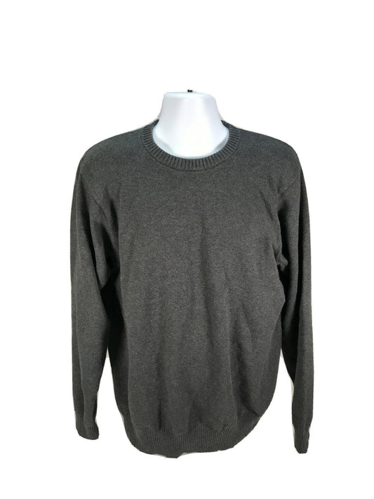 Duluth Men's Gray Cotton Blend Crewneck Pullover Sweater Sz L Tall