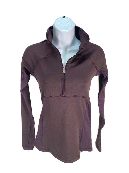Calia Sweat-shirt violet à manches longues 1/2 zip pour femme Sz XS