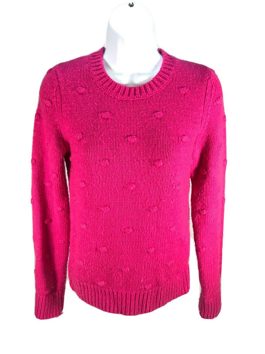 Lucky Brand Suéter rosa con cuello redondo y borlas para mujer Sz XS
