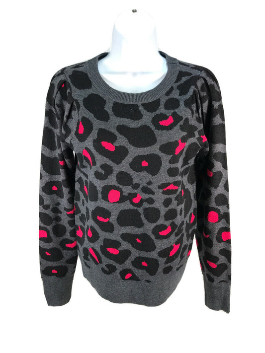 Stitches & Stripes Women's Black Leopard Print Pullover Sweater Sz XS
