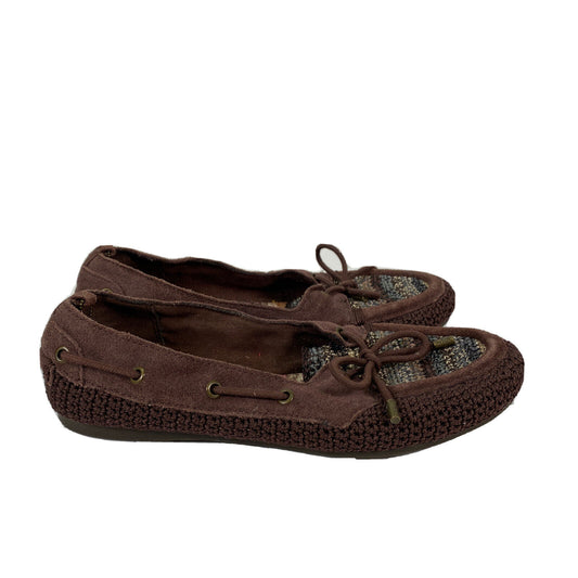 The Sak Women's Brown/Multicolor Woven Moccasin Slipper Shoes Sz 7.5