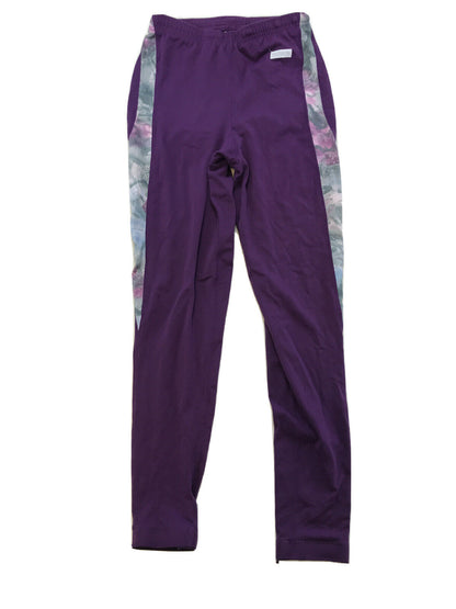 Hind Women's Purple Floral Sides Nylon Blend Activewear Leggings Sz M